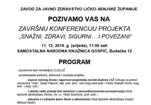 Završna konferencija projekta “Snažni, zdravi, sigurni… i povezani”